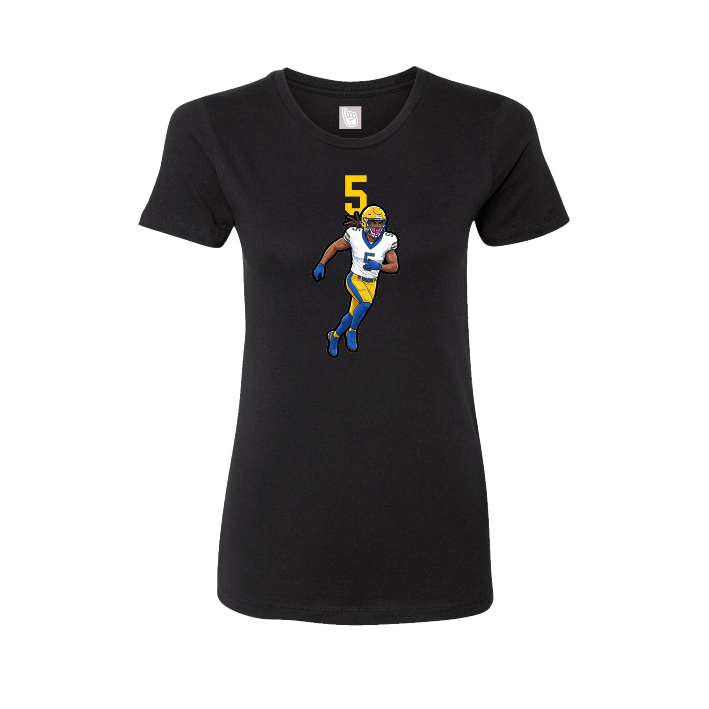 Fitted Women's Tee — Number Top in Black