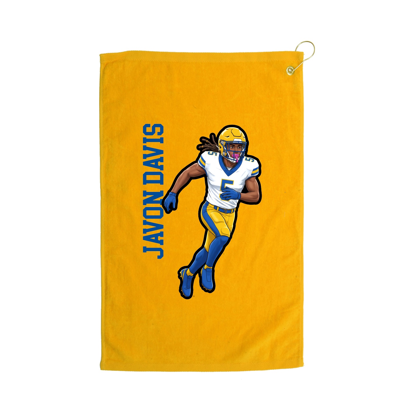 Golf Towel — Name Vertical in Gold