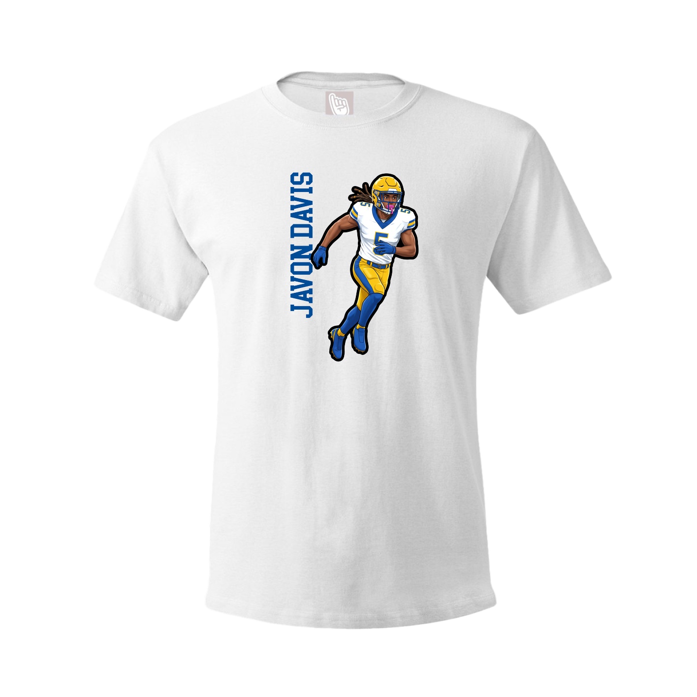 Tee — Name Vertical in White