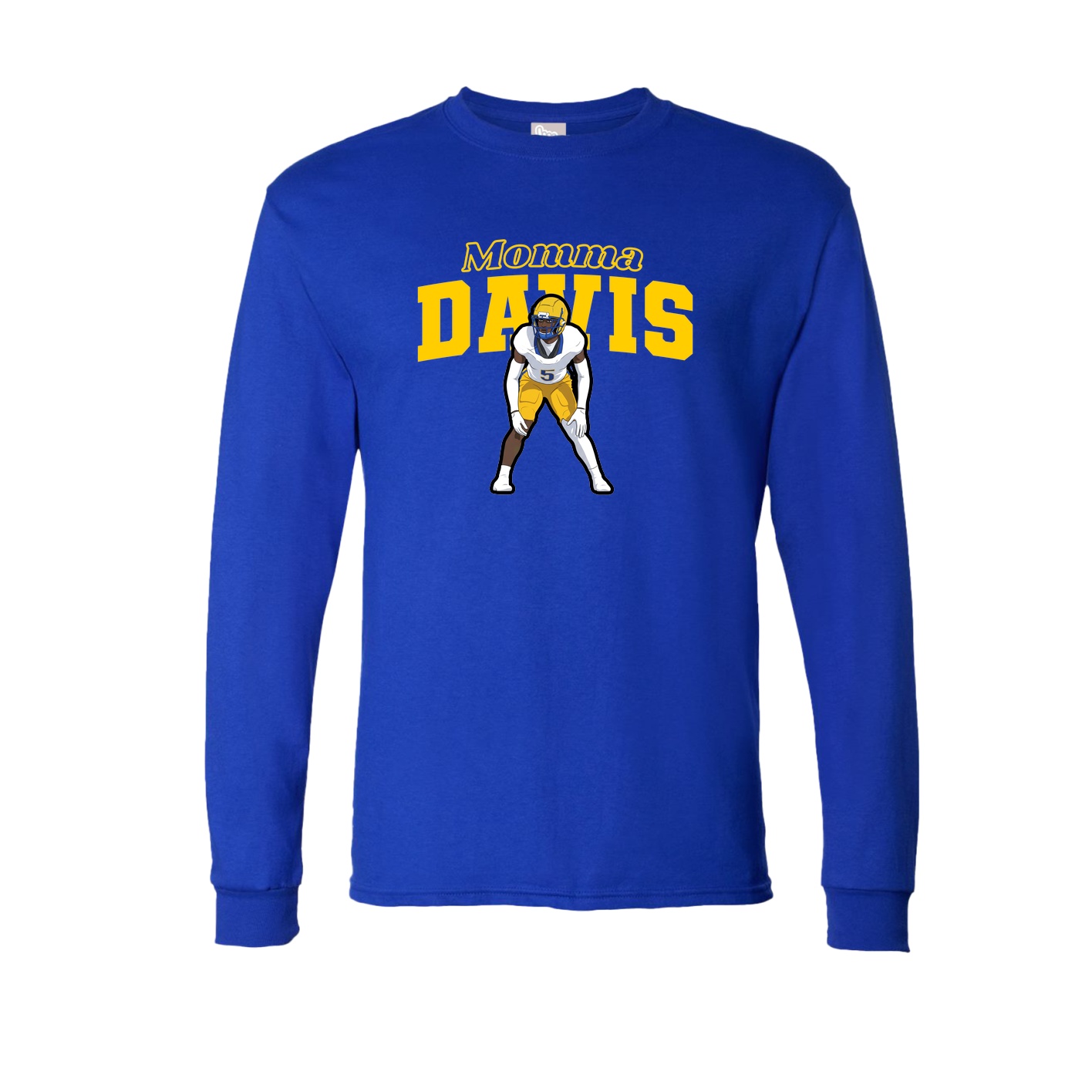 Long Sleeve Tee — Mothers Day Block in Royal