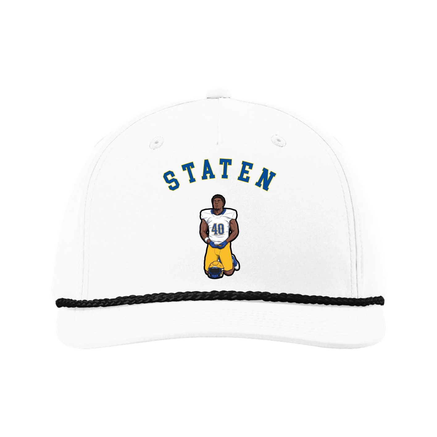 Five-Panel Classic Rope Cap — Shirsey Arch in White