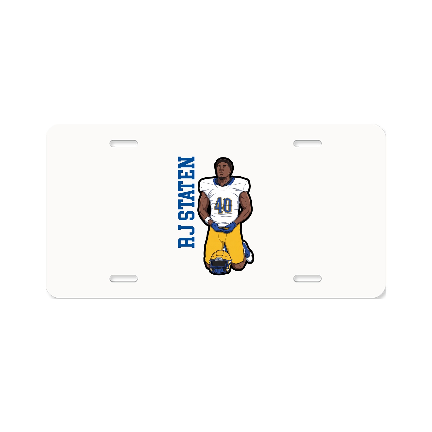 License Plate — Name Vertical in Classic