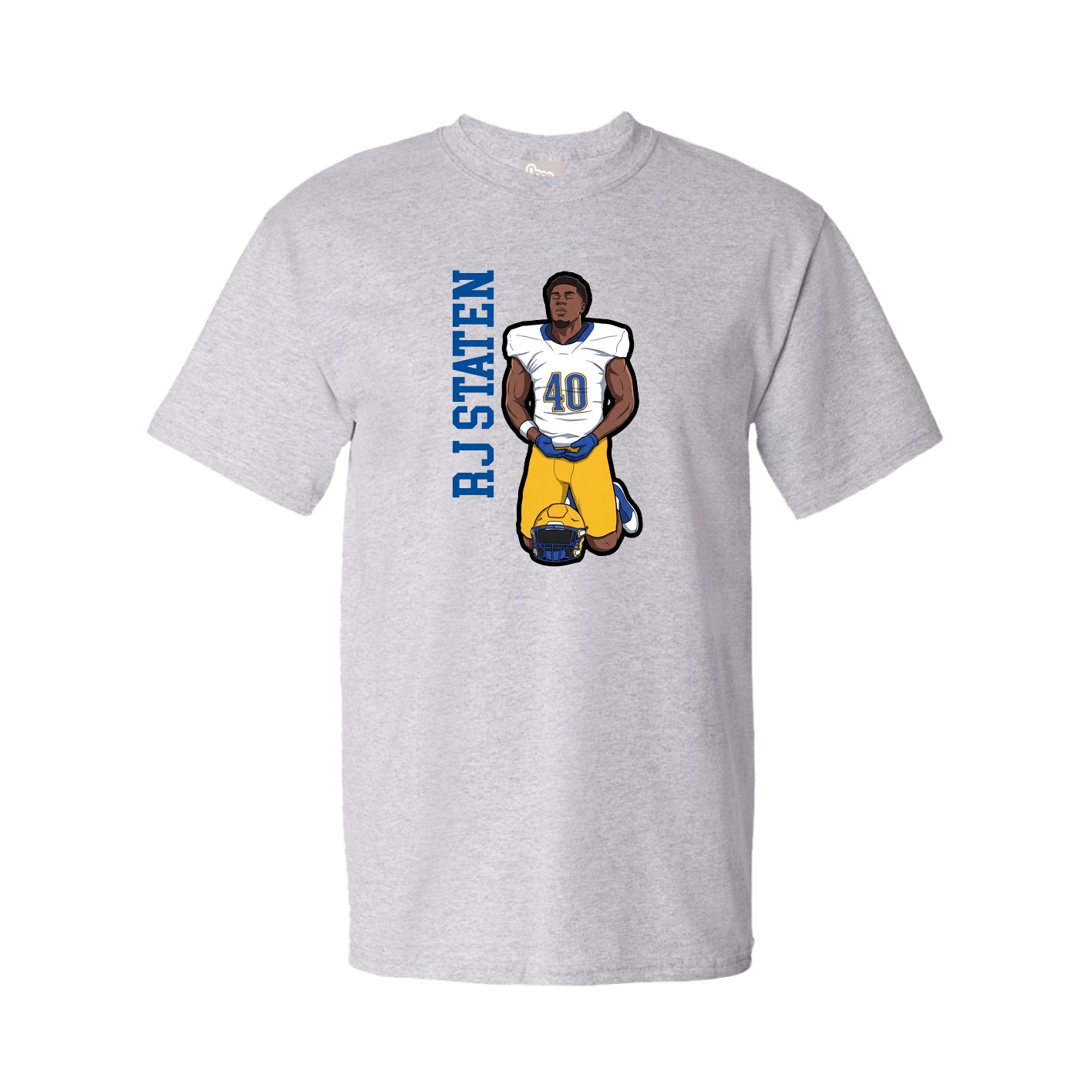 Tee — Name Vertical in Grey