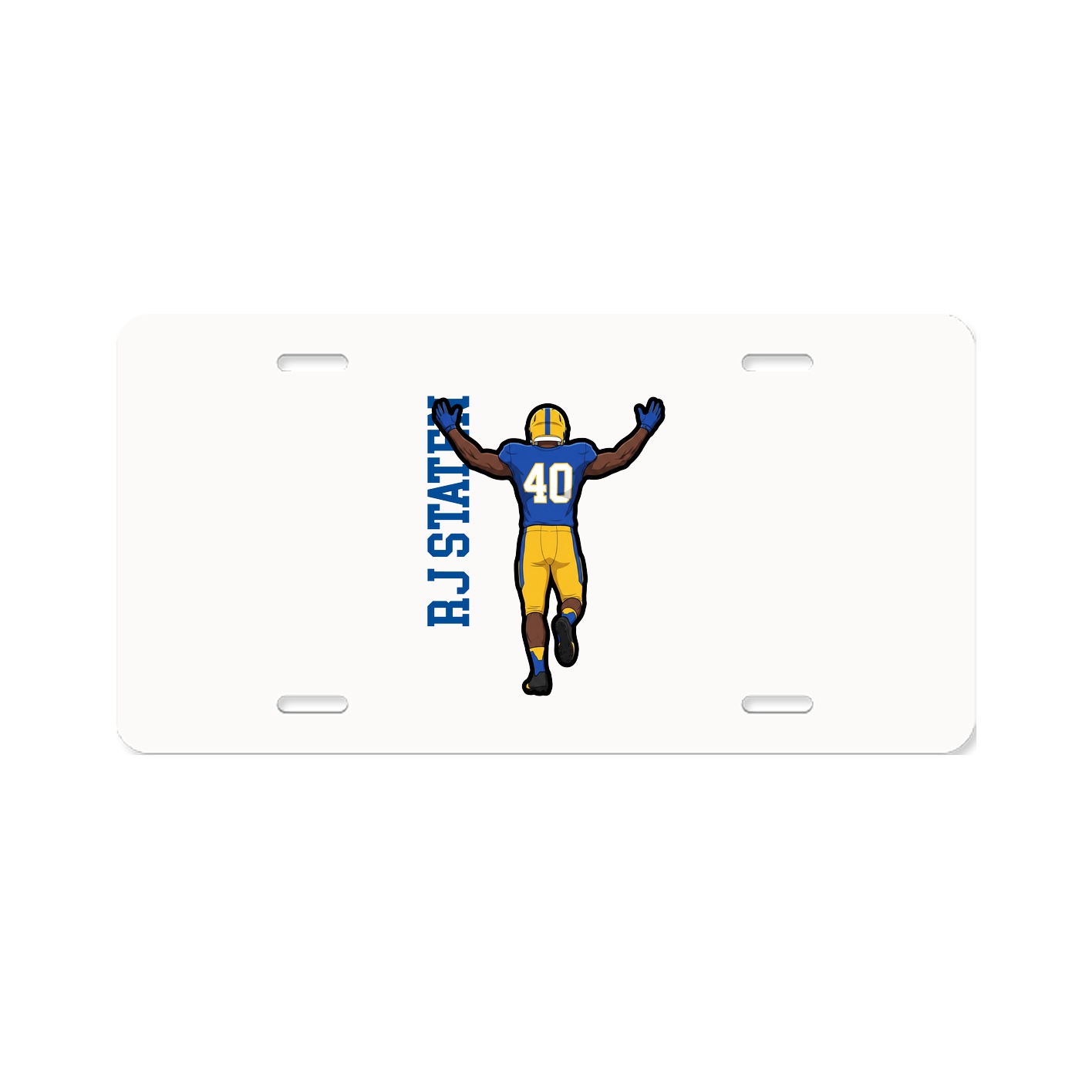 License Plate — Name Vertical in Classic