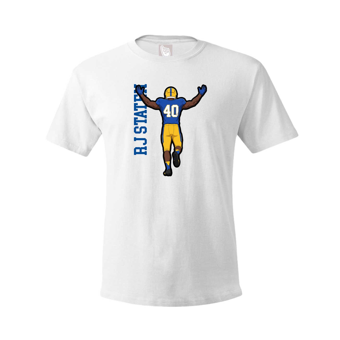 Youth Tee — Name Vertical in White