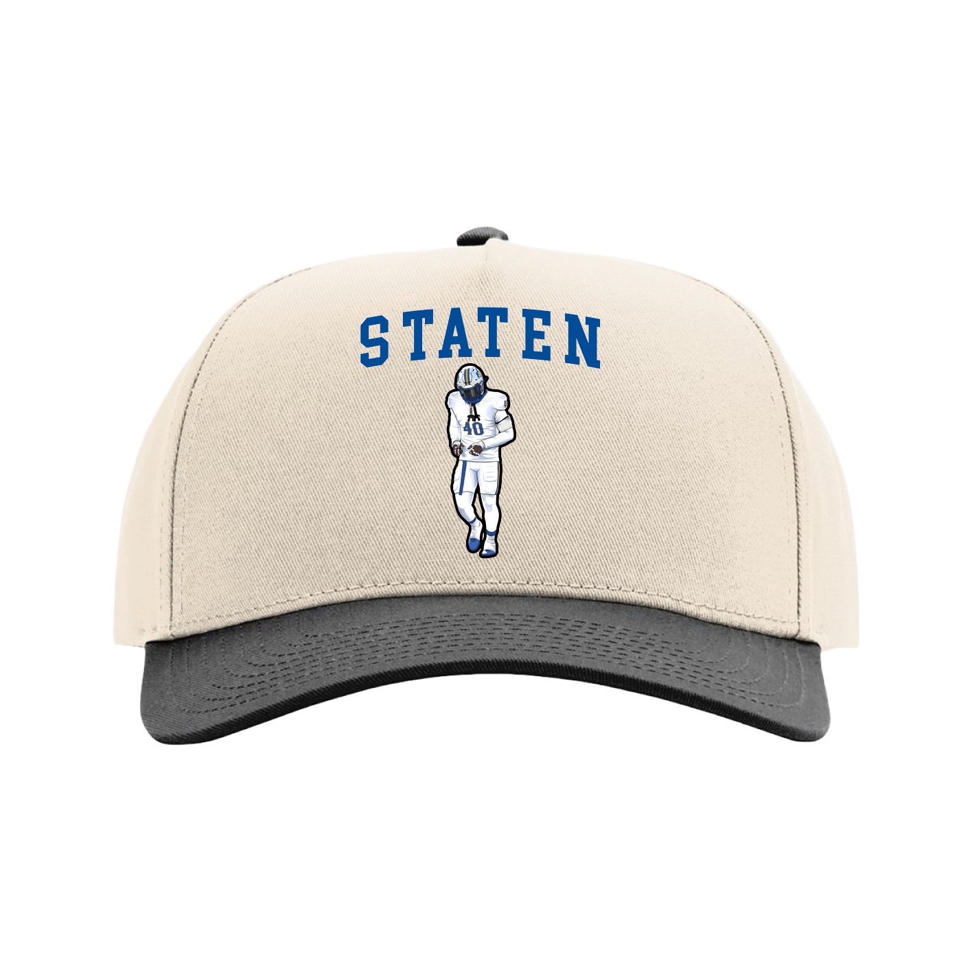 Full Fabric Five-Panel Champ Cap — Shirsey in Cream/Black