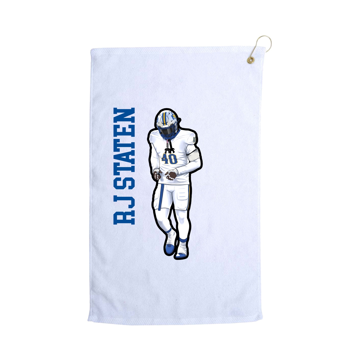 Golf Towel — Name Vertical in White