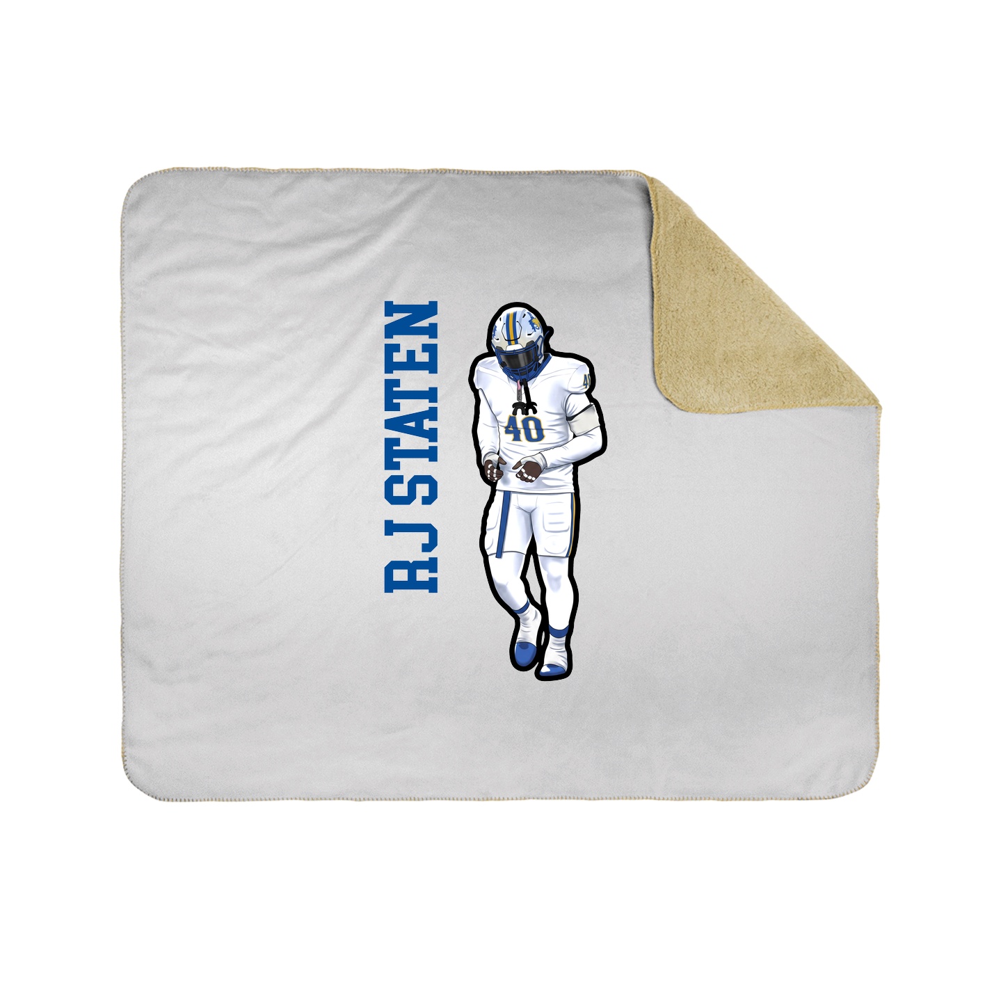Throw Blanket — Name Vertical in White