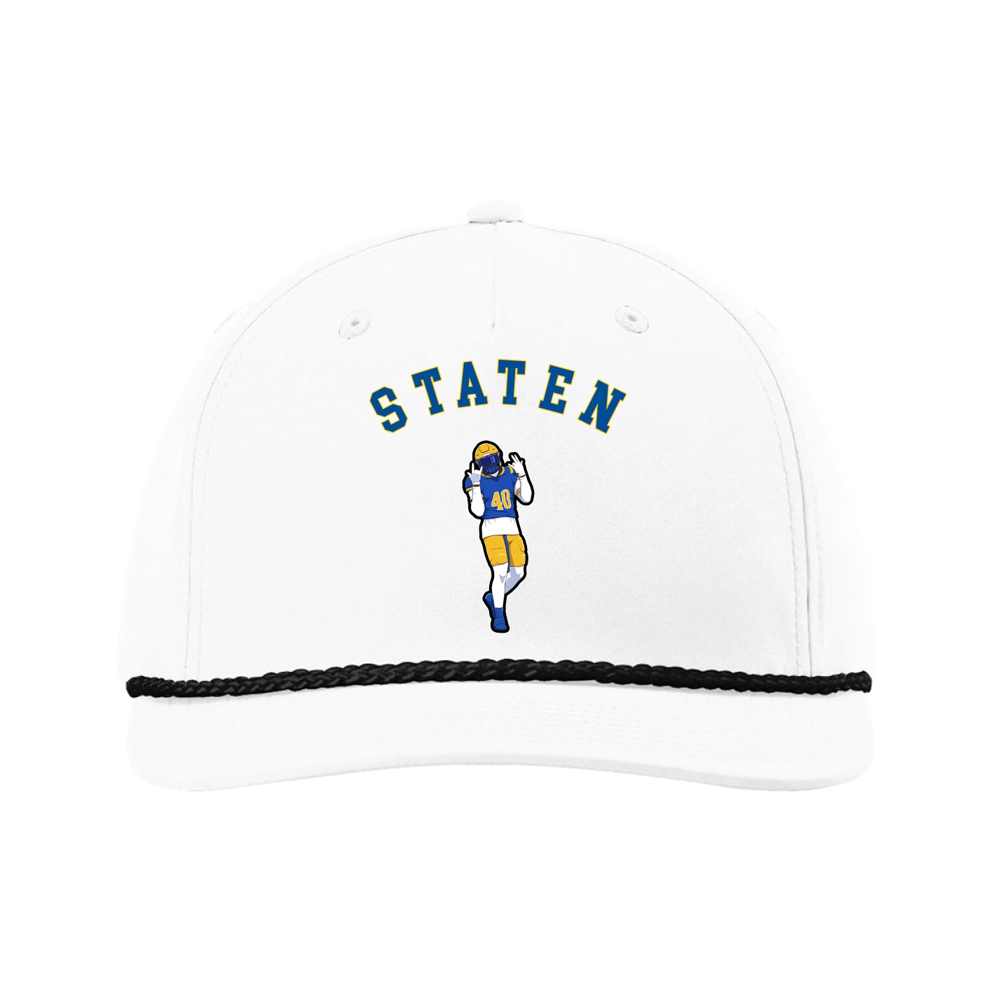 Five-Panel Classic Rope Cap — Shirsey Arch in White