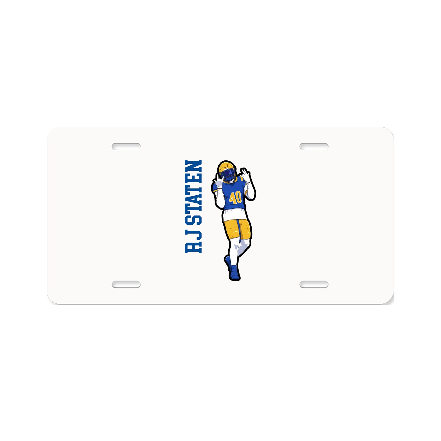 License Plate — Name Vertical in Classic
