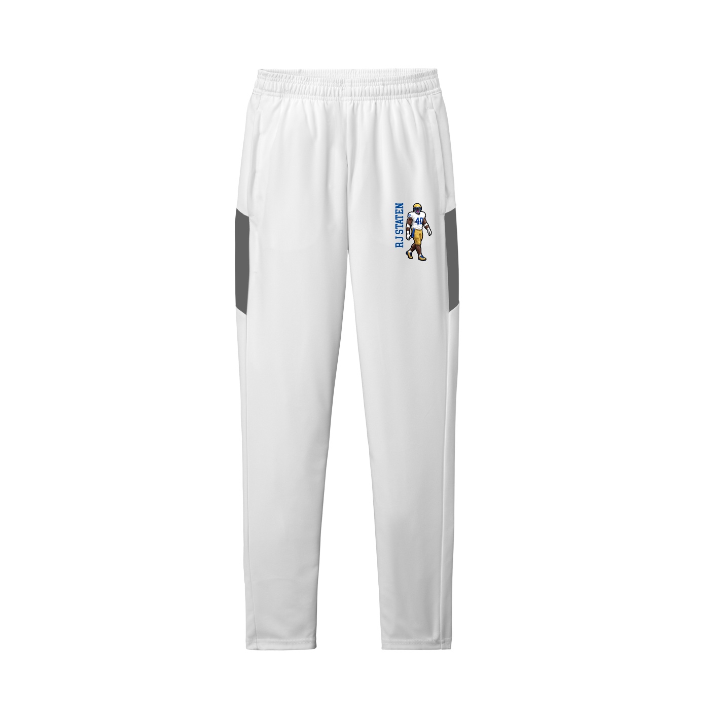 Team Travel Pant — Name Vertical in White/Grey