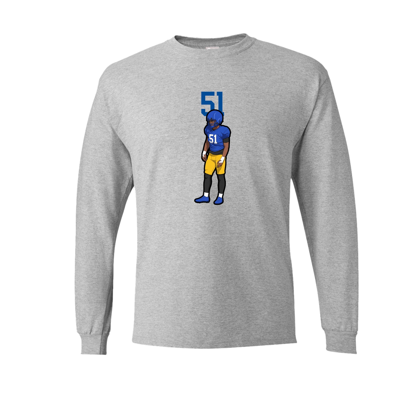Long Sleeve Tee — Number Top in Grey