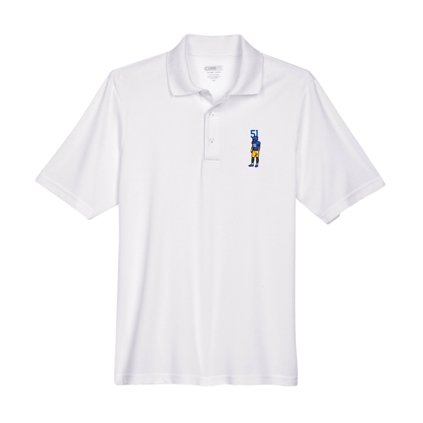 Performance Polo — Number Top in White