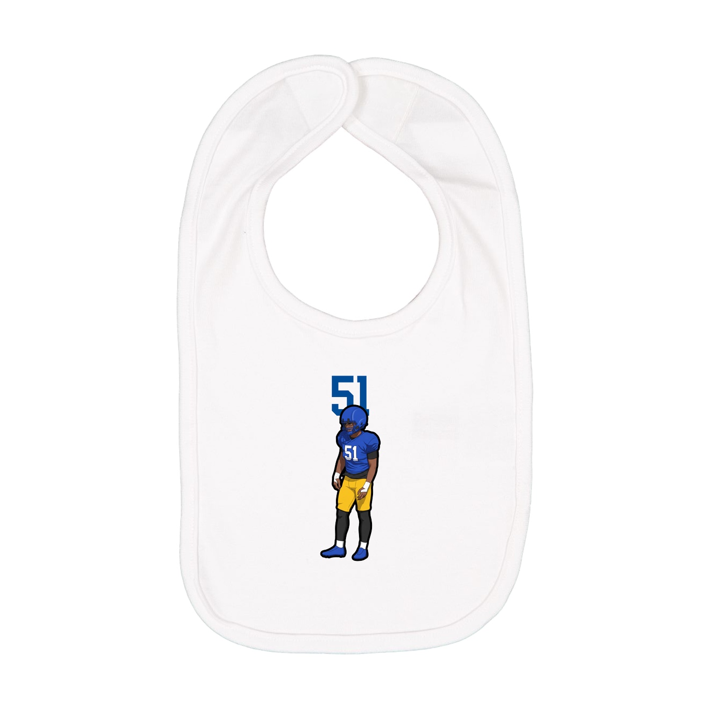 Infant Bib — Number Top in White