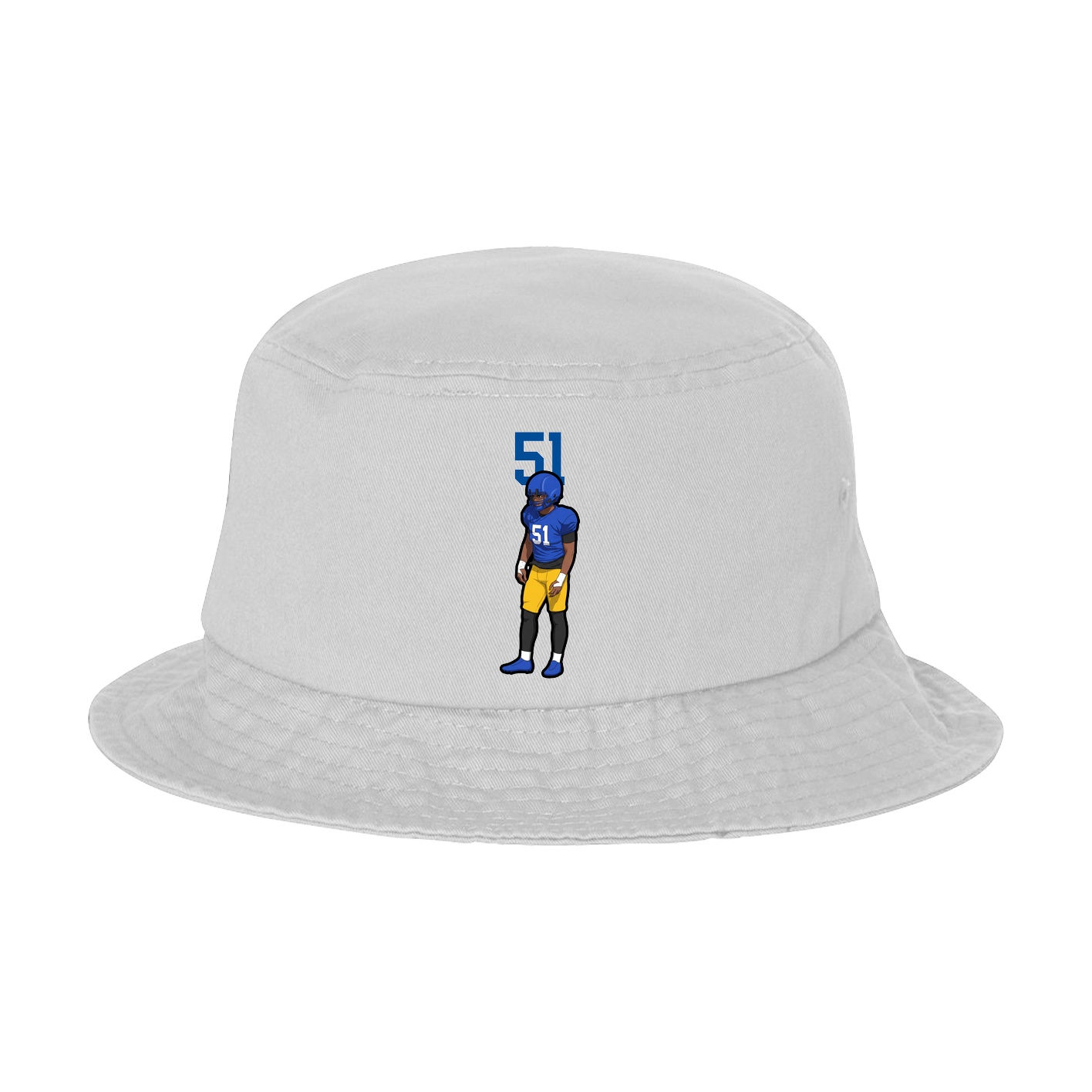 Bucket Cap — Number Top in White