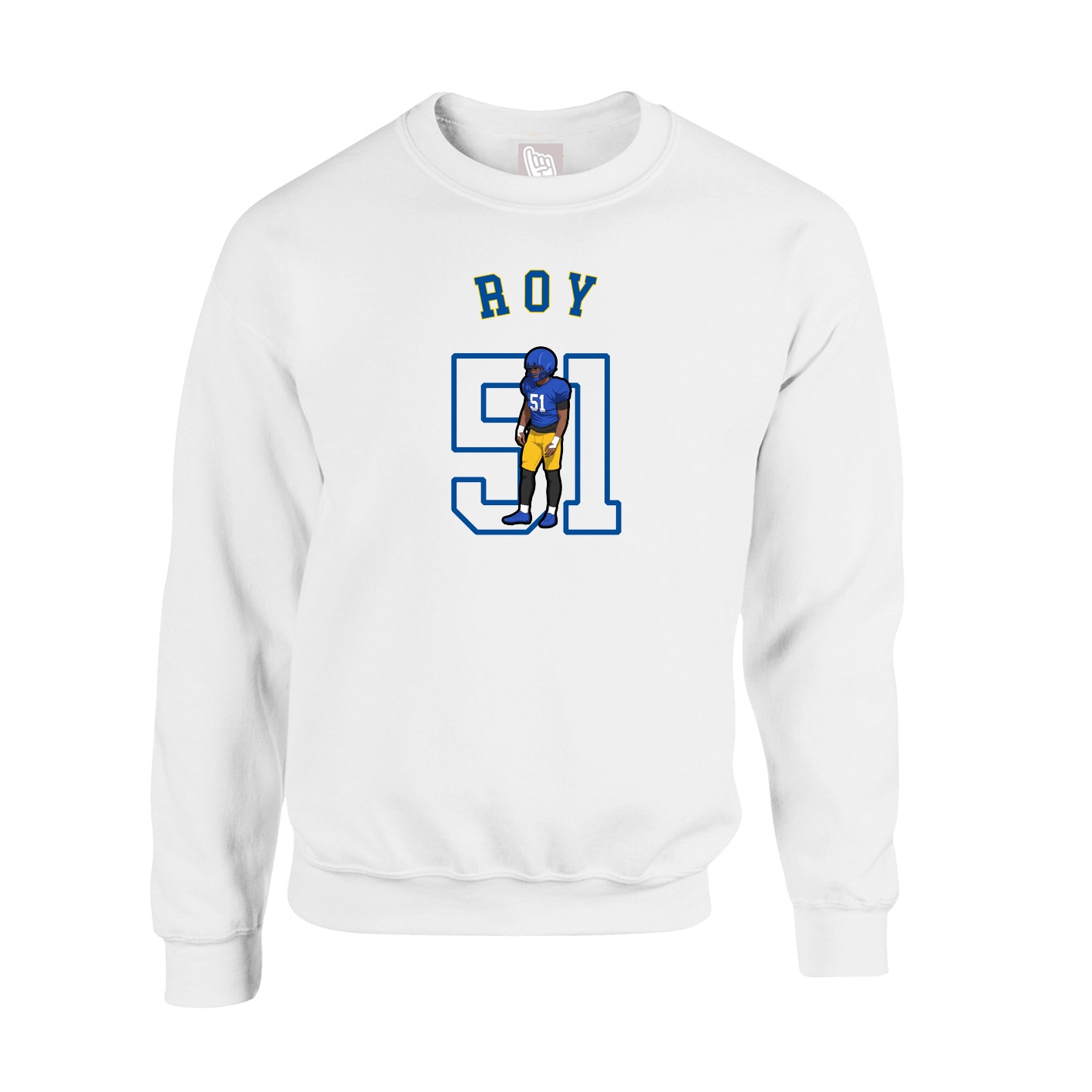 Fleece Crew — Shirsey Arch in White