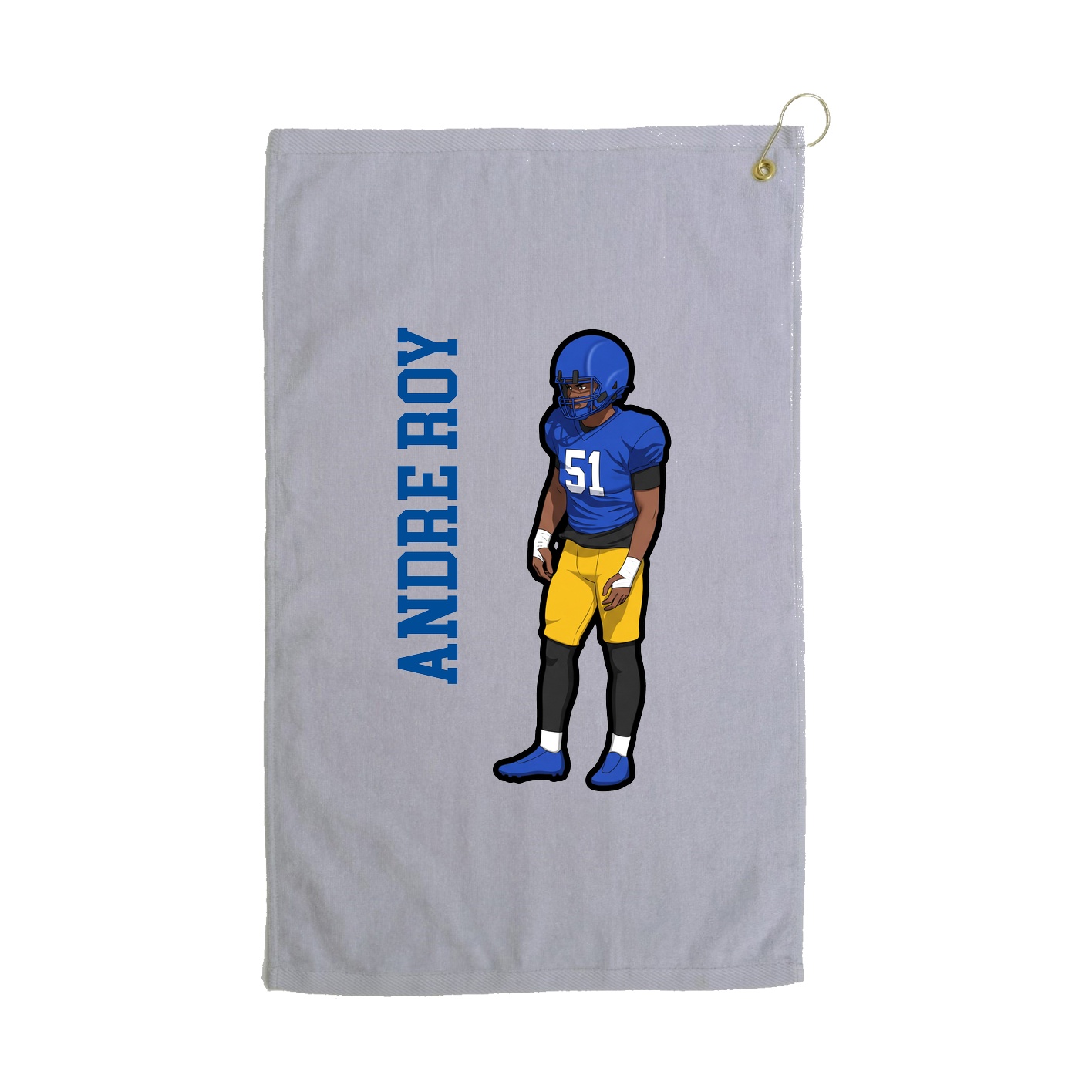 Golf Towel — Name Vertical in Grey