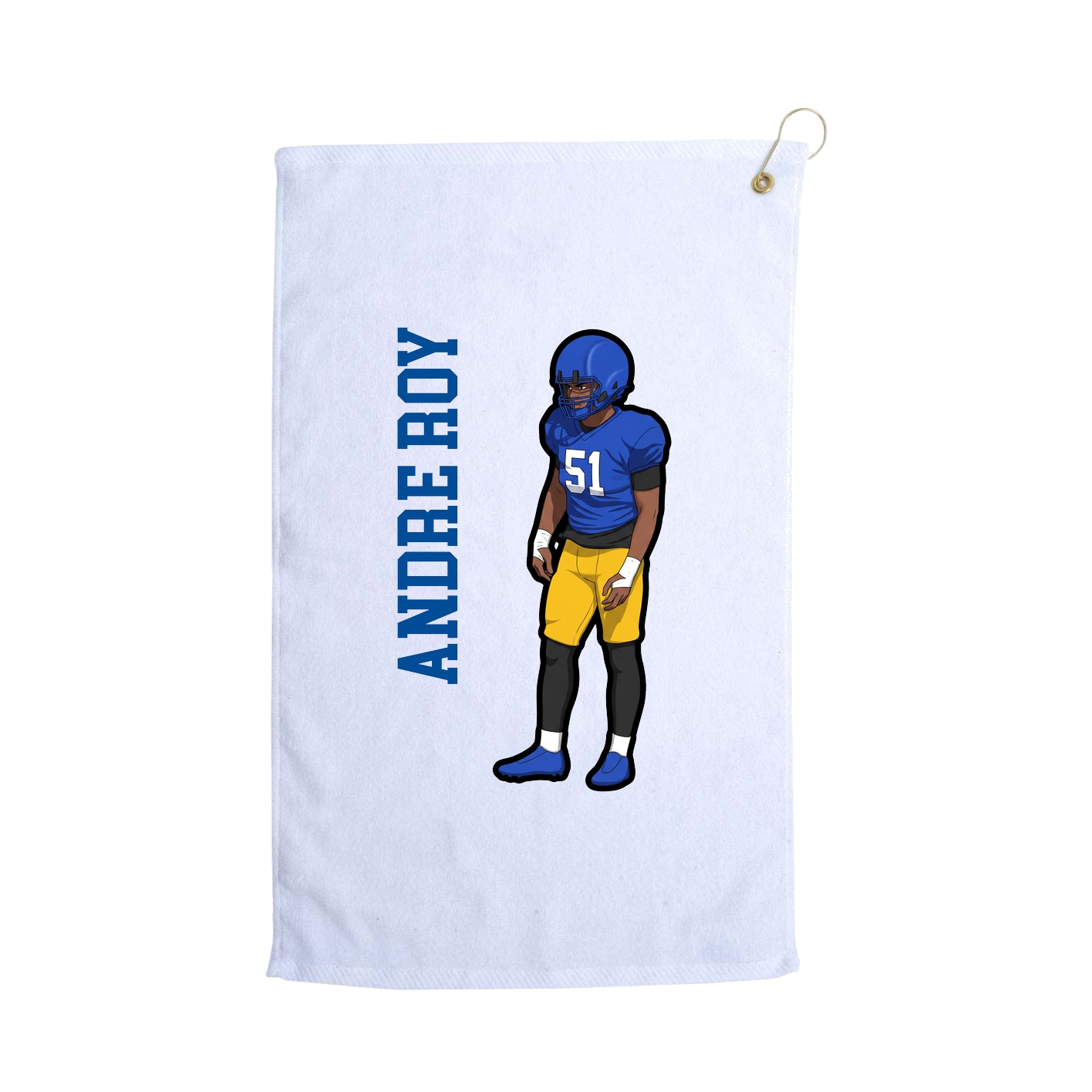 Golf Towel — Name Vertical in White