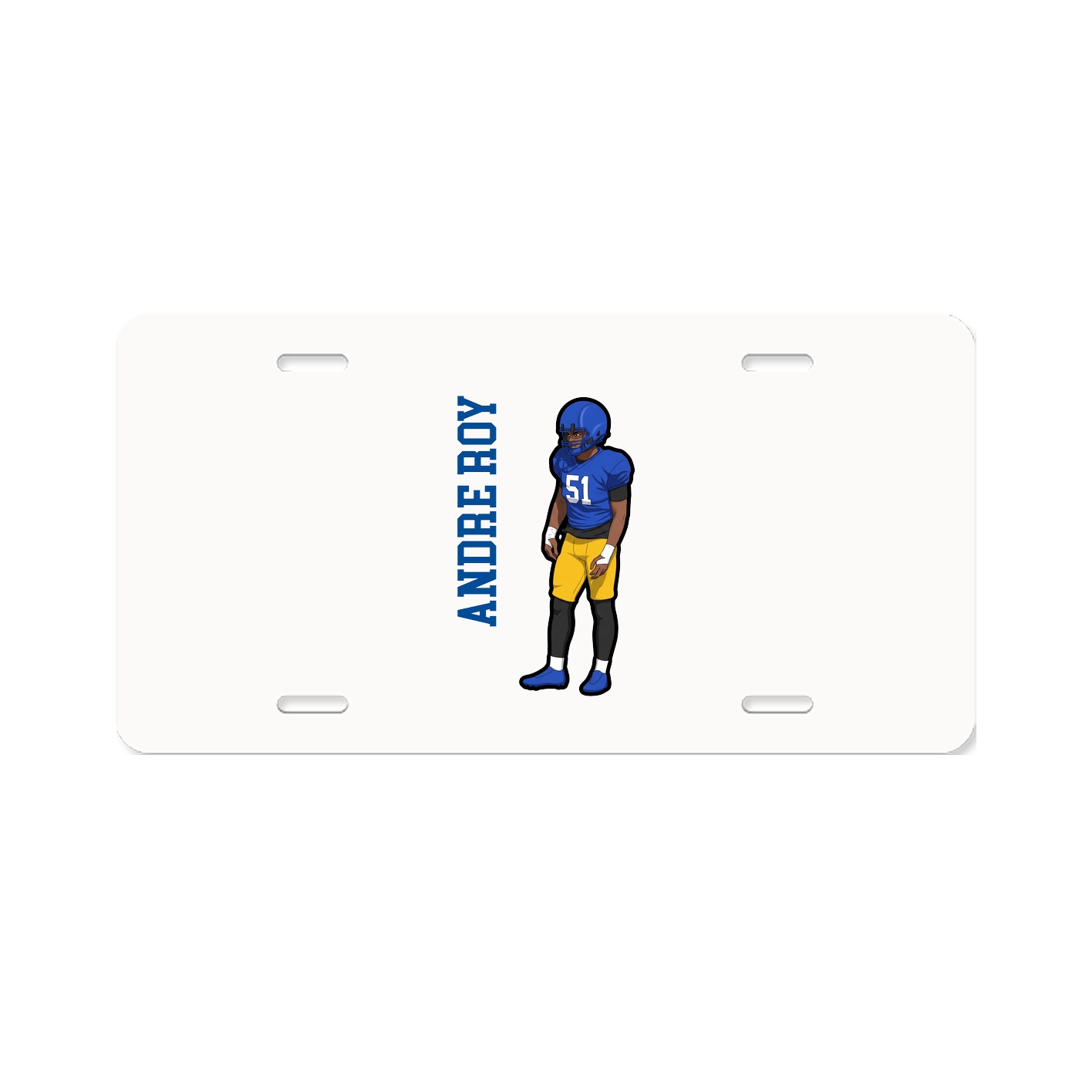 License Plate — Name Vertical in Classic