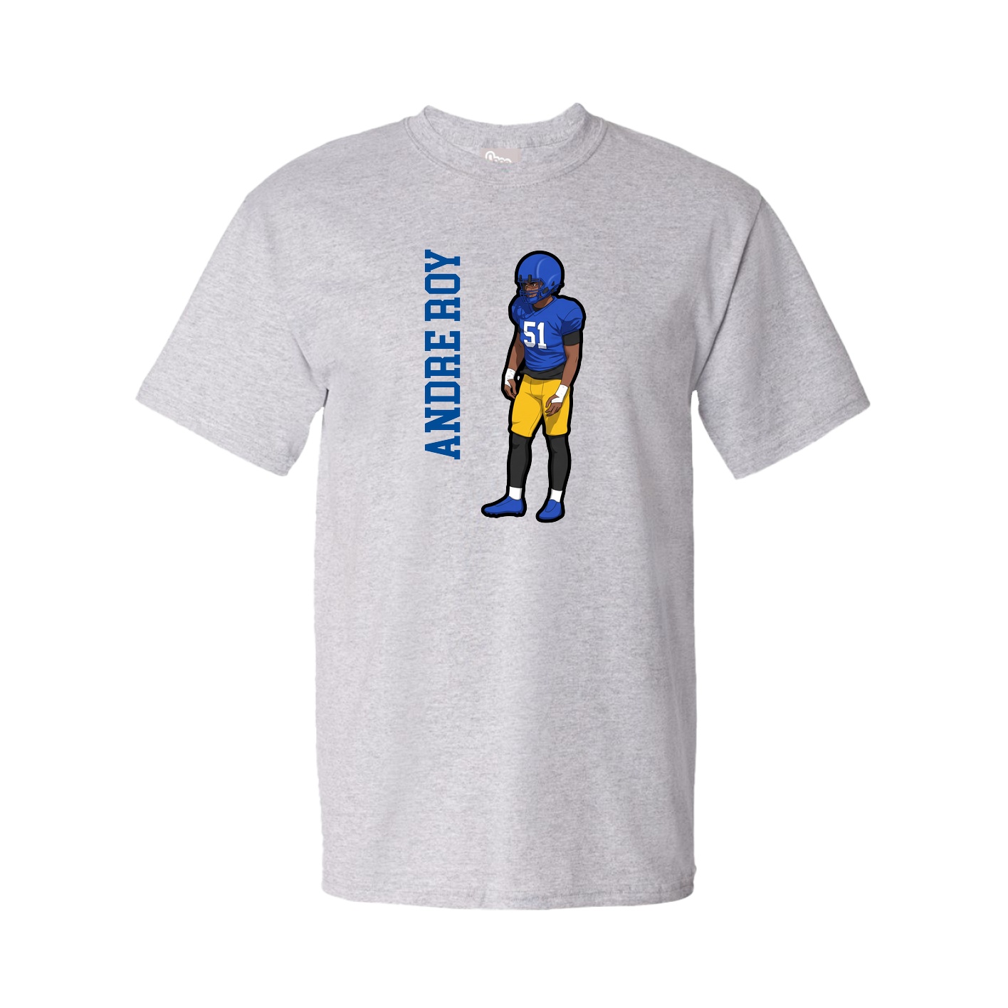Tee — Name Vertical in Grey