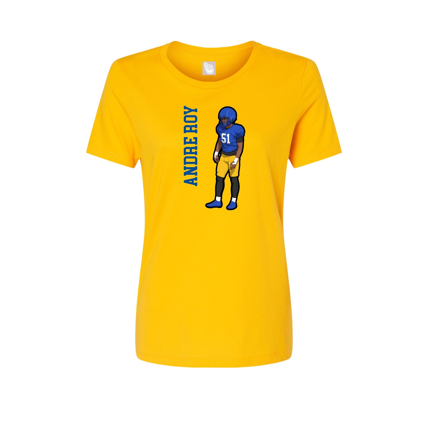 Womens Tee — Name Vertical in Gold