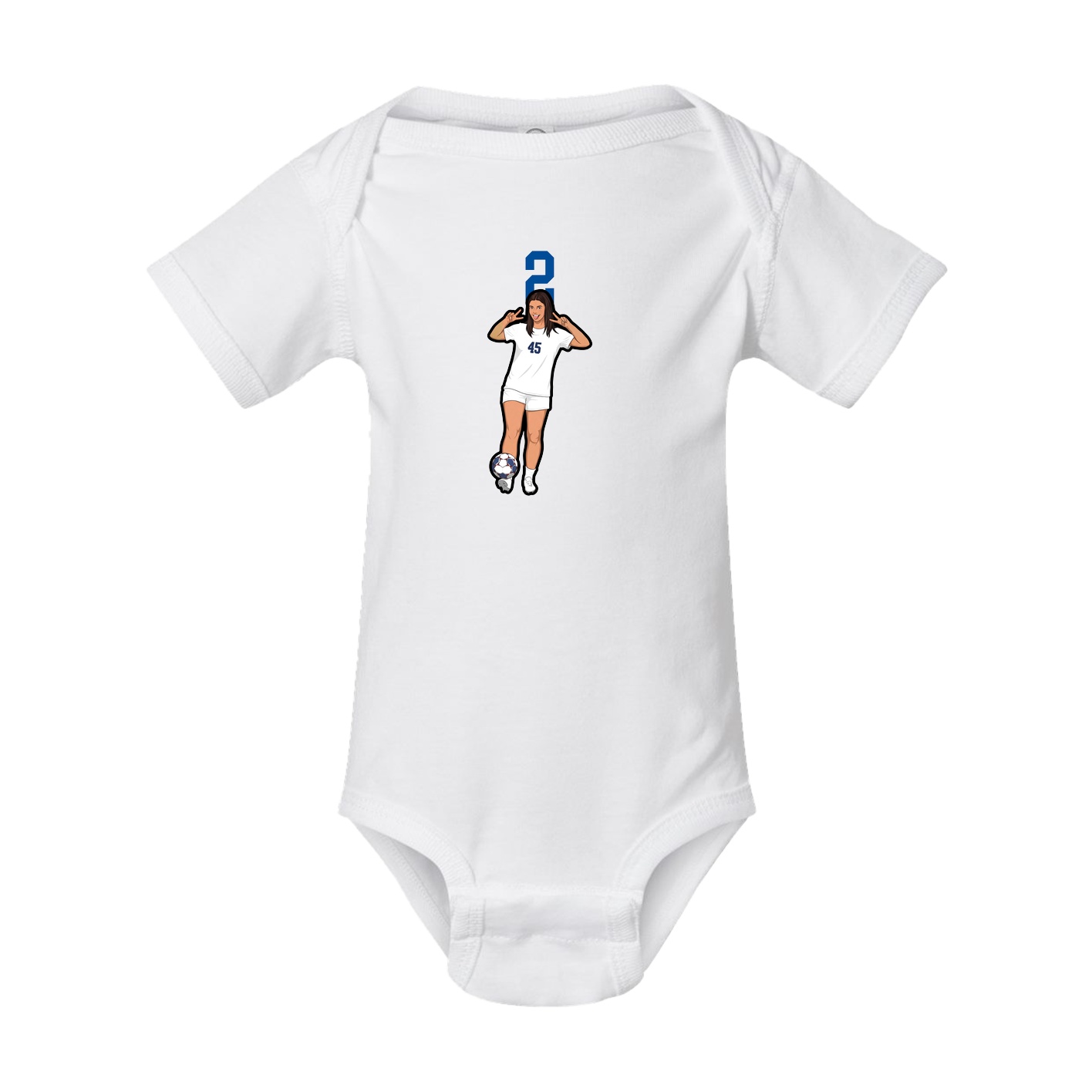Baby Onesie — Number Top in White