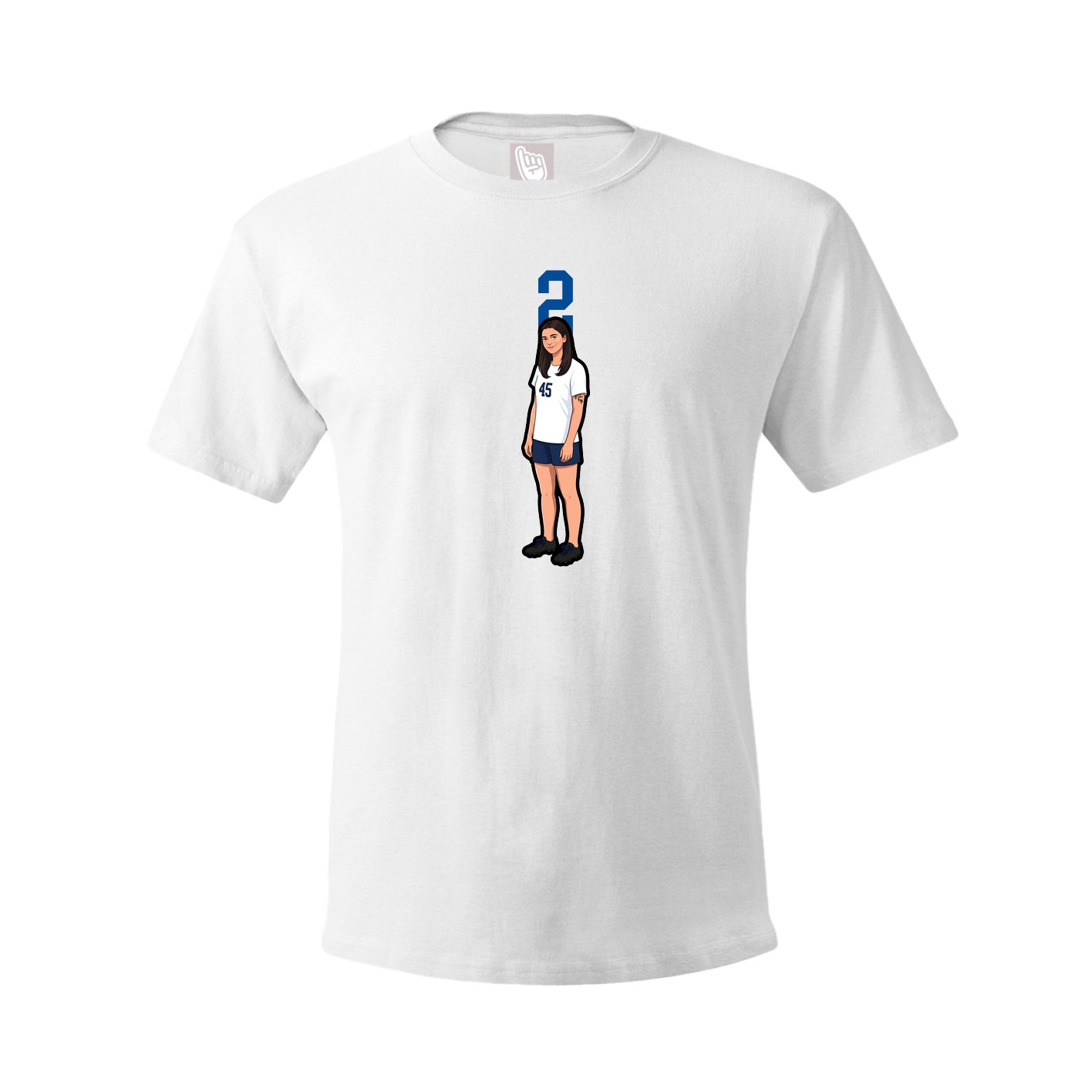 Youth Tee — Number Top in White