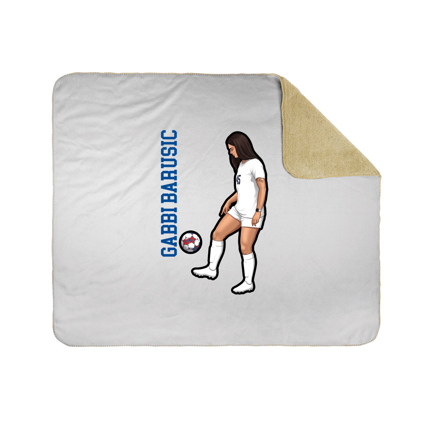 Throw Blanket — Name Vertical in White