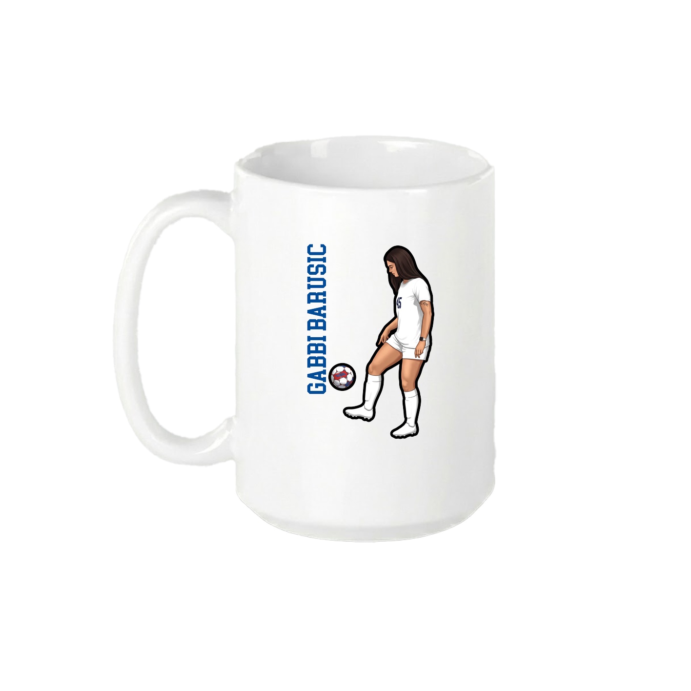 15oz Coffee Mug — Name Vertical in White