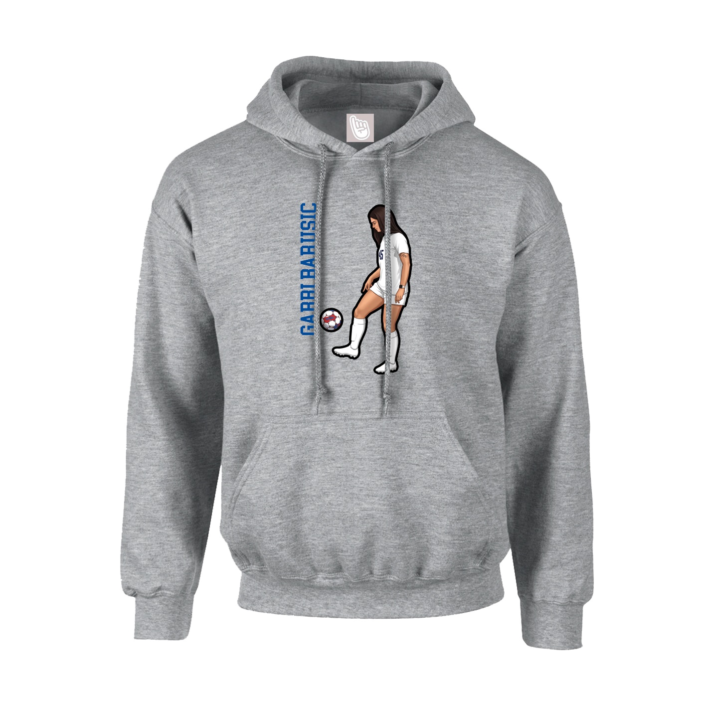 Youth Hoodie — Name Vertical in Grey