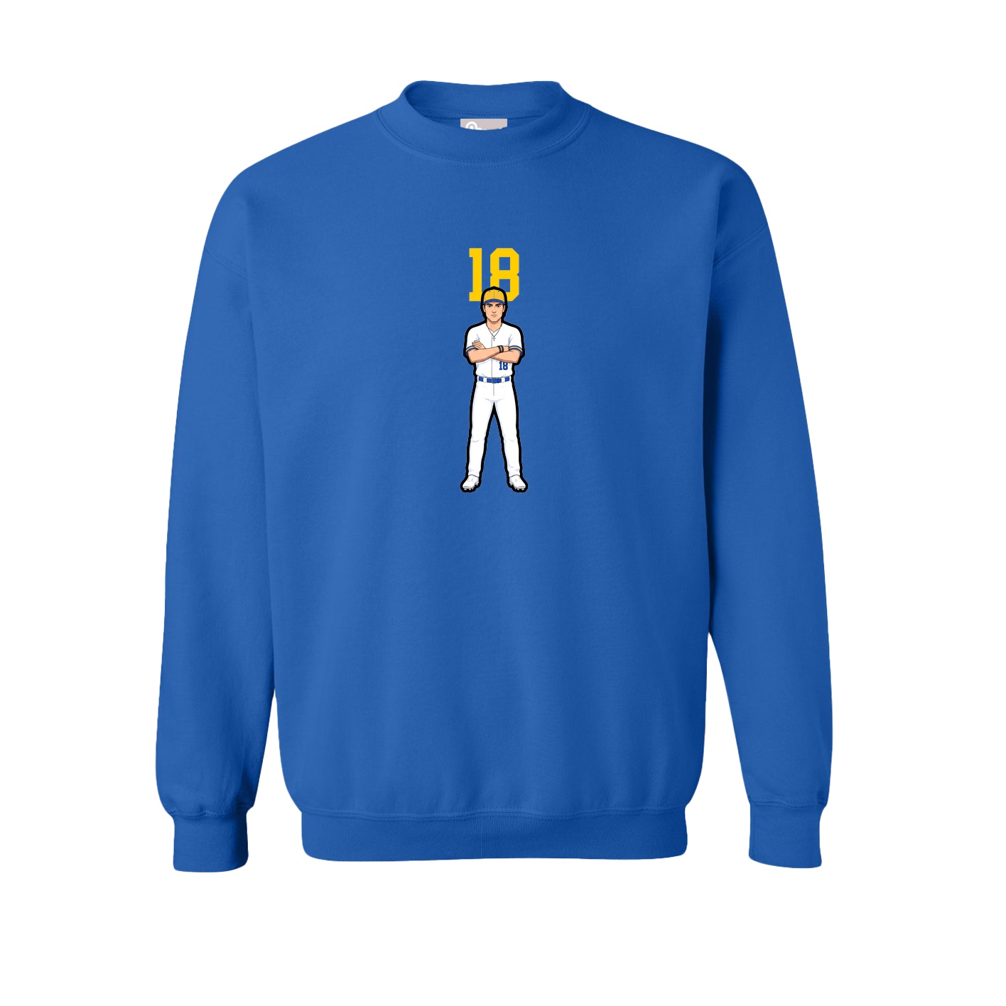 Fleece Crew — Number Top in Royal