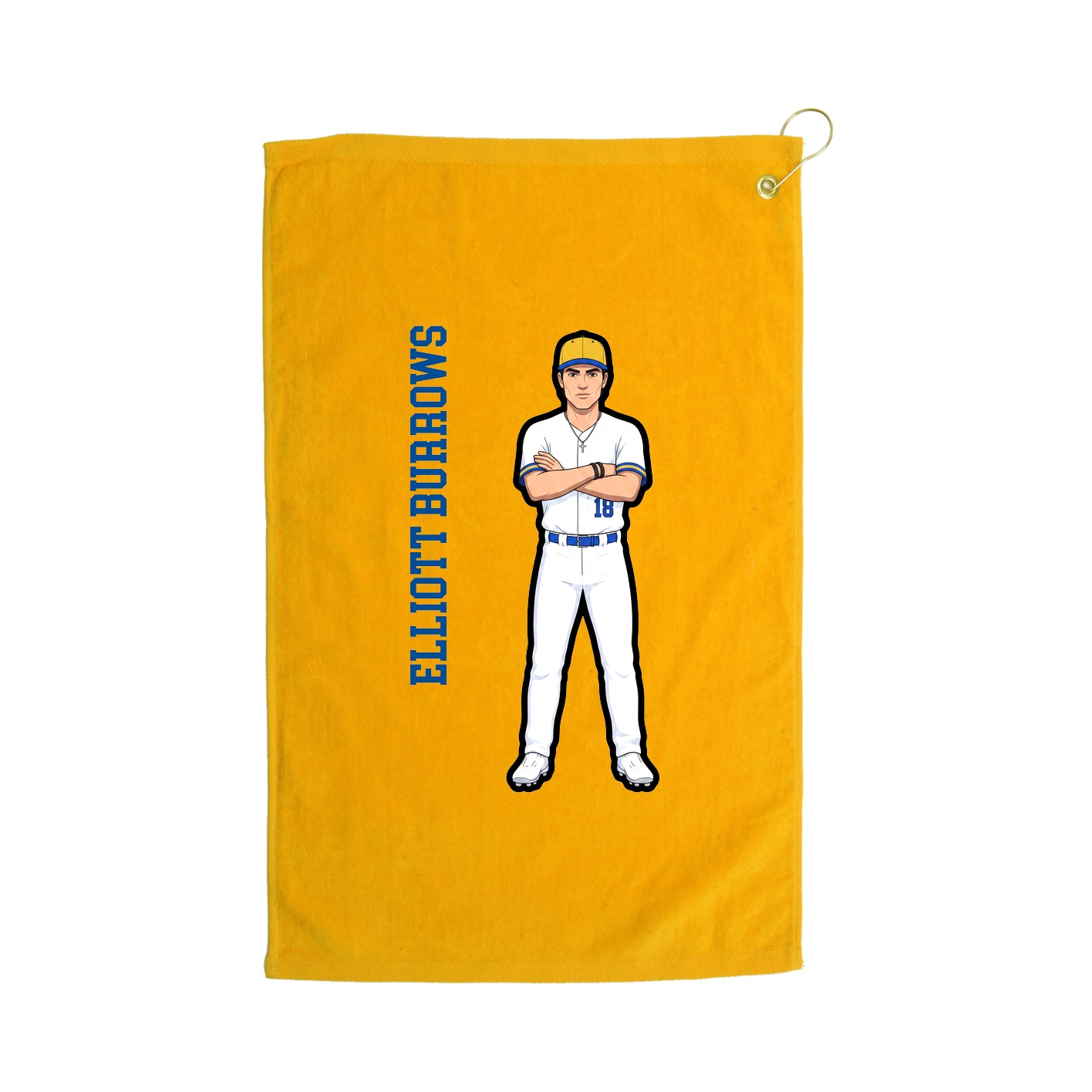 Golf Towel — Name Vertical in Gold