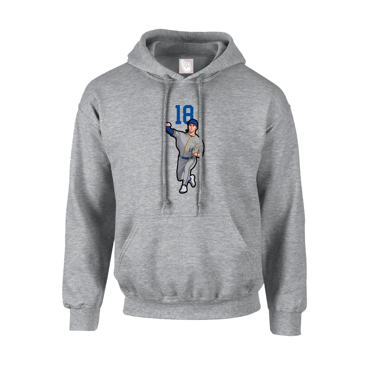 Hoodie — Number Top in Grey