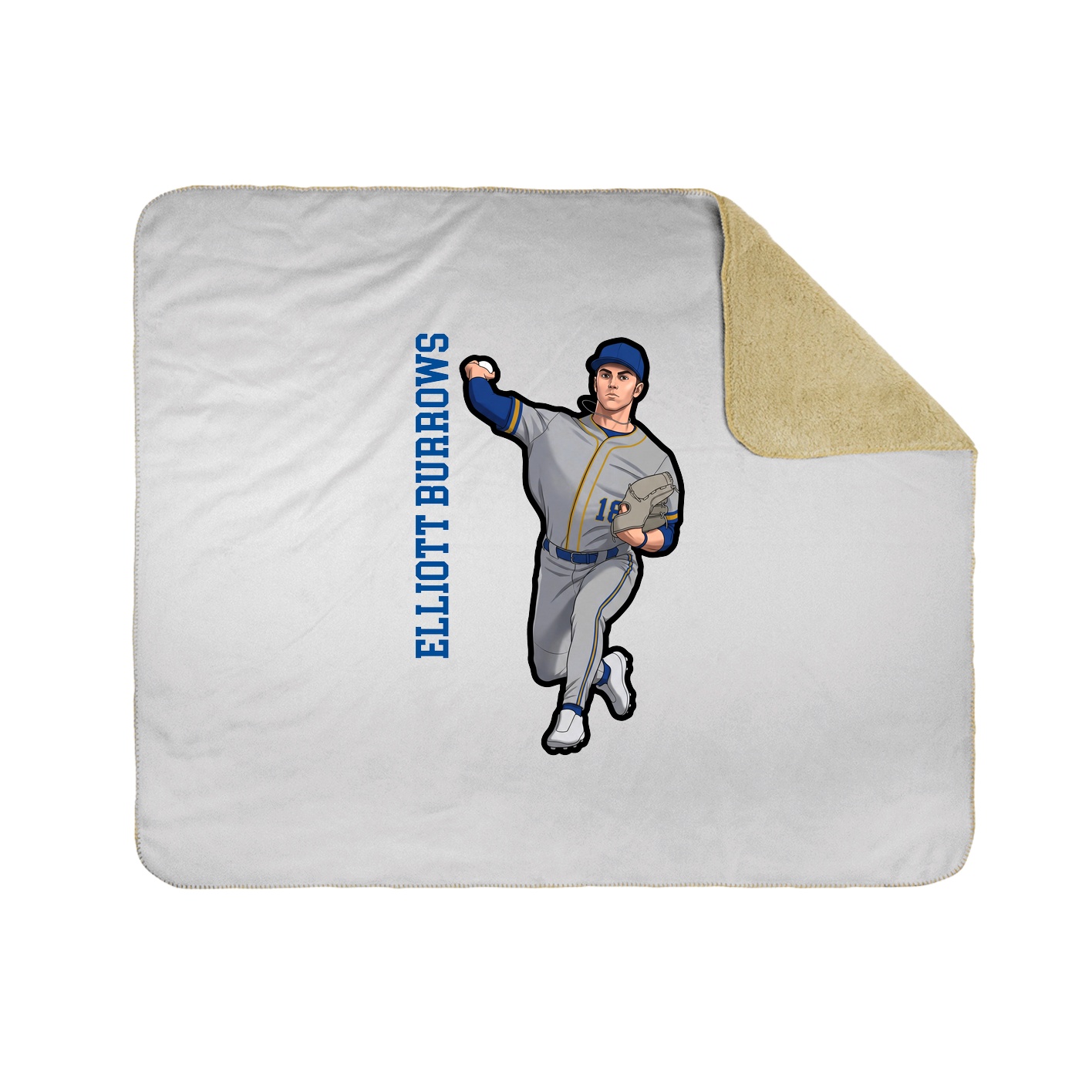 Throw Blanket — Name Vertical in White