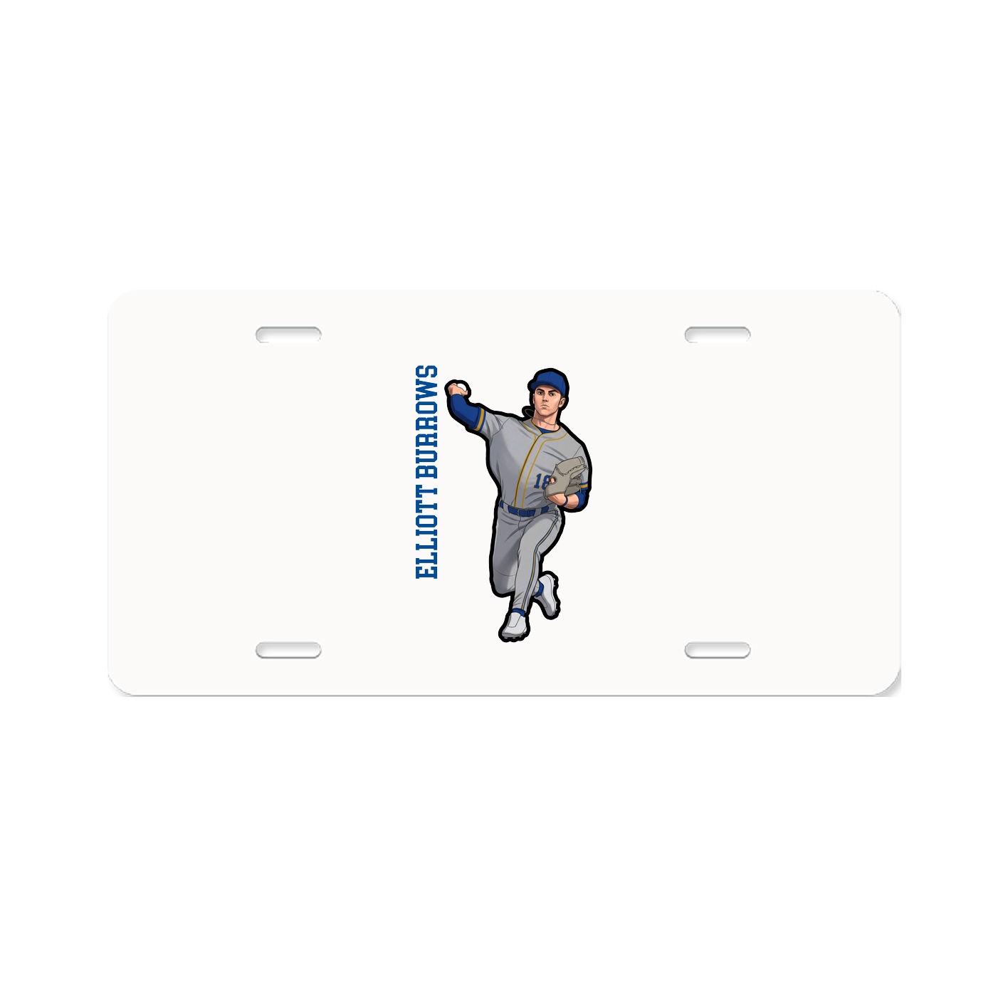 License Plate — Name Vertical in Classic