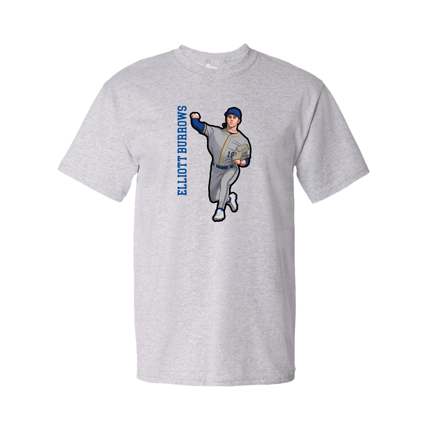 Youth Tee — Name Vertical in Grey