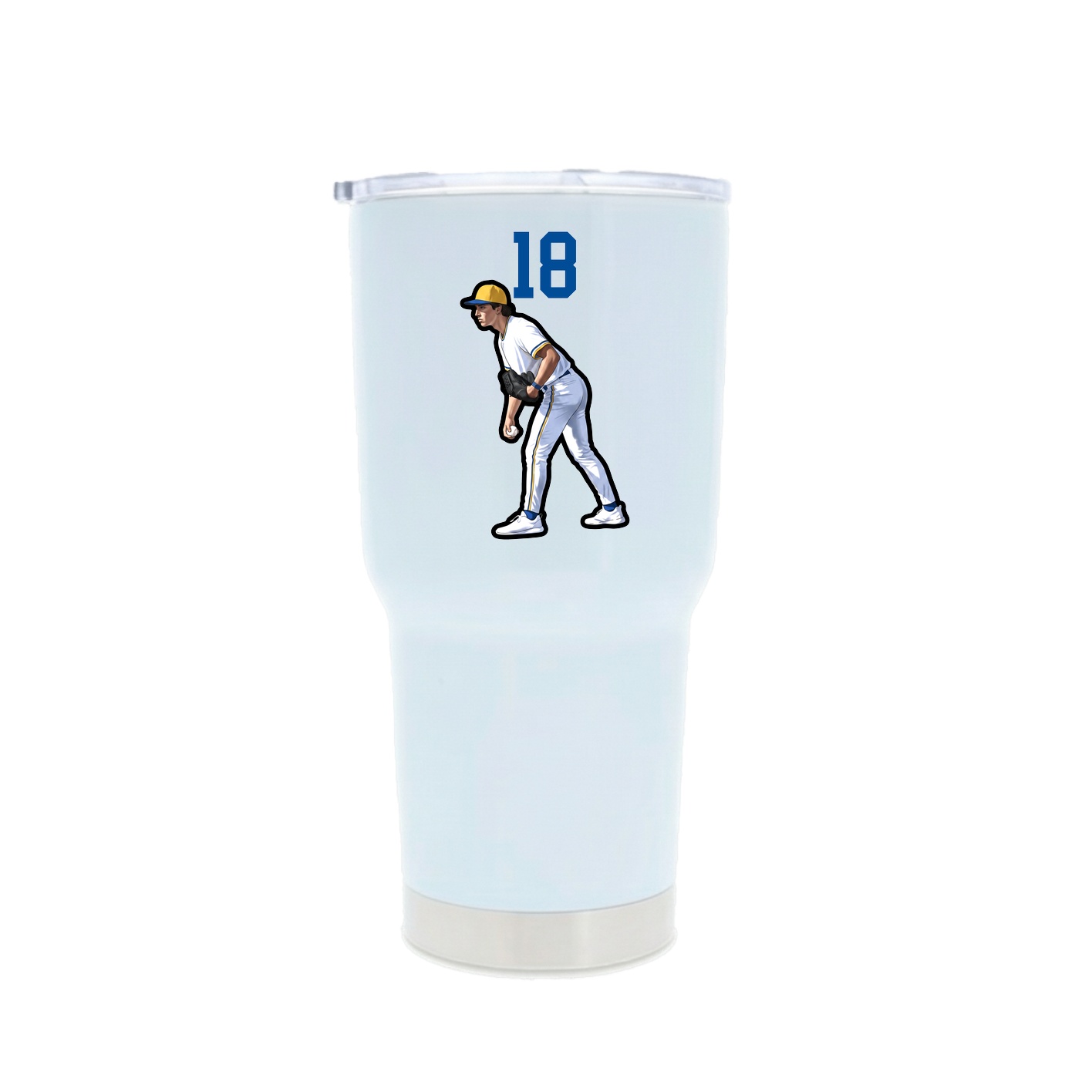 30oz Stainless Steel Tumbler — Number Top in White