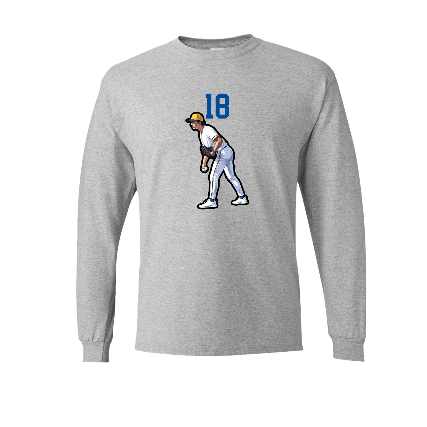 Long Sleeve Tee — Number Top in Grey