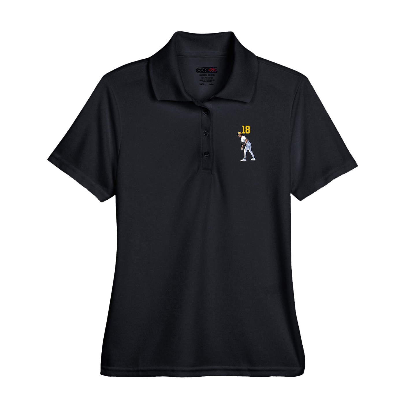 Performance Polo — Number Top in Black