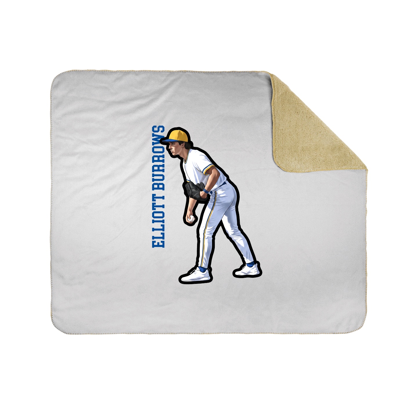 Throw Blanket — Name Vertical in White