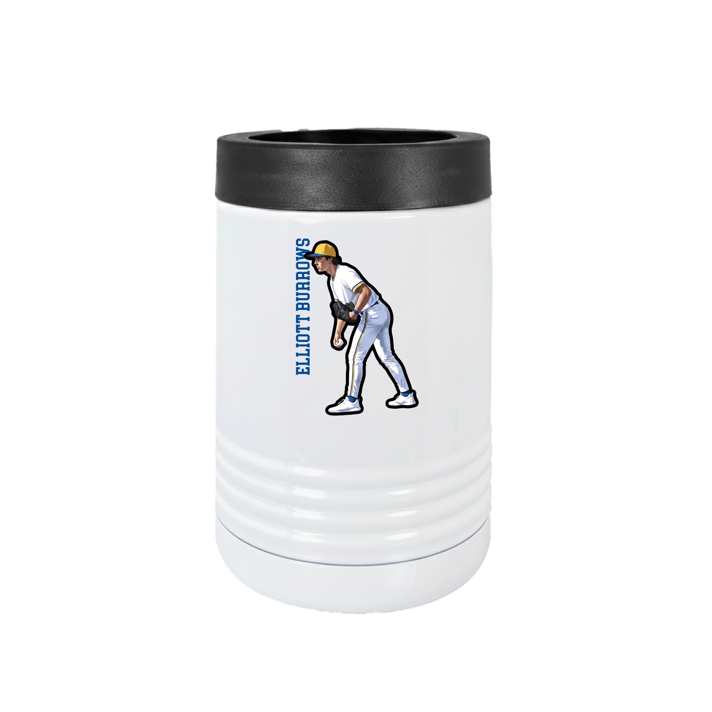 Beverage Holder — Name Vertical in White
