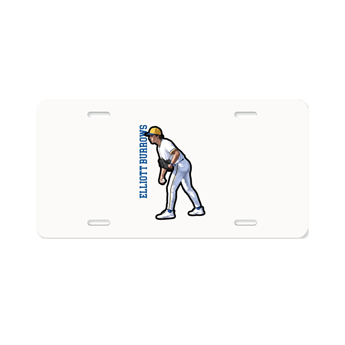 License Plate — Name Vertical in Classic