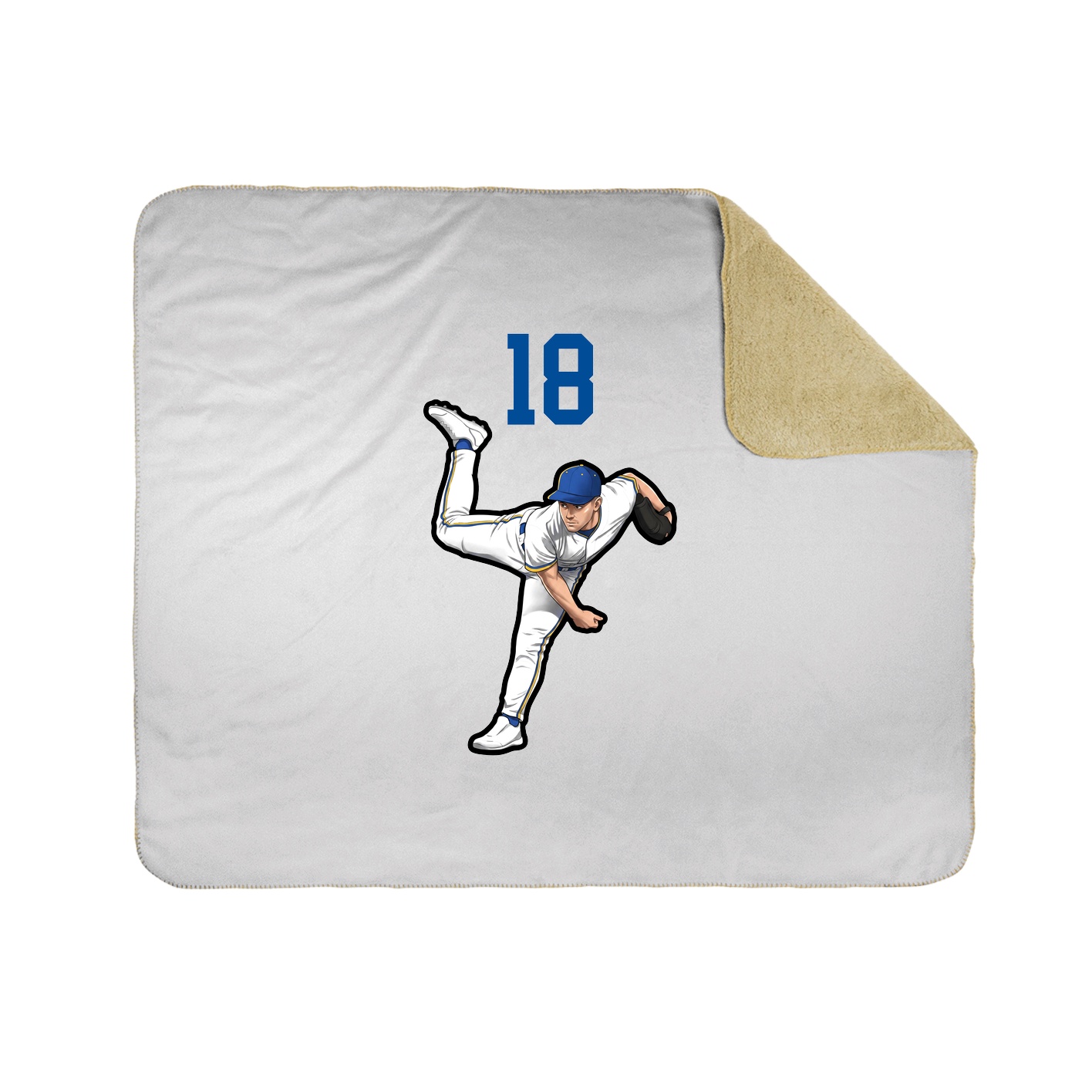 Throw Blanket — Number Top in White