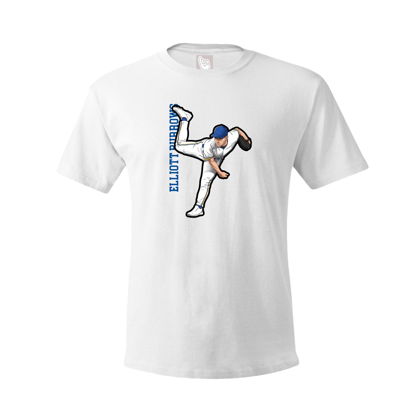 Youth Tee — Name Vertical in White