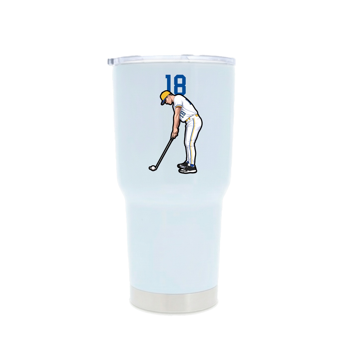 30oz Stainless Steel Tumbler — Number Top in White