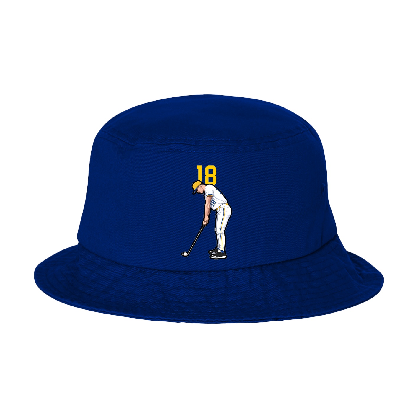 Bucket Cap — Number Top in Royal Blue