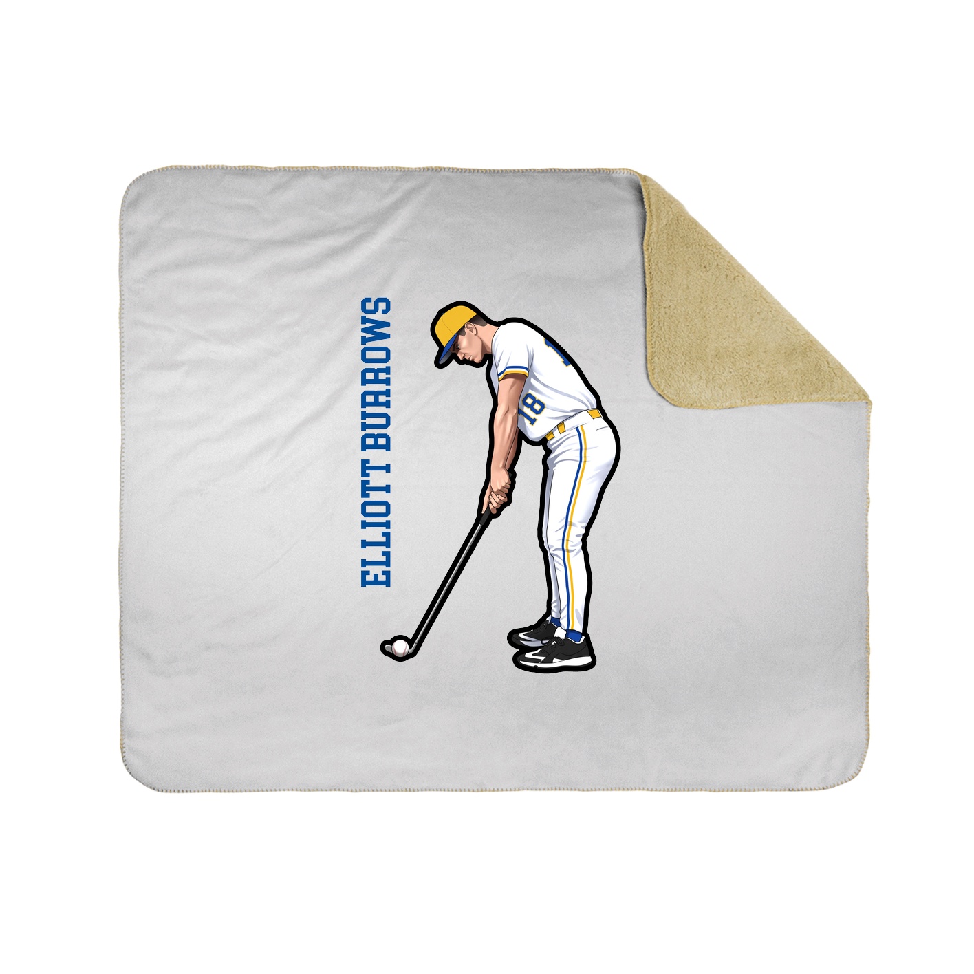 Throw Blanket — Name Vertical in White