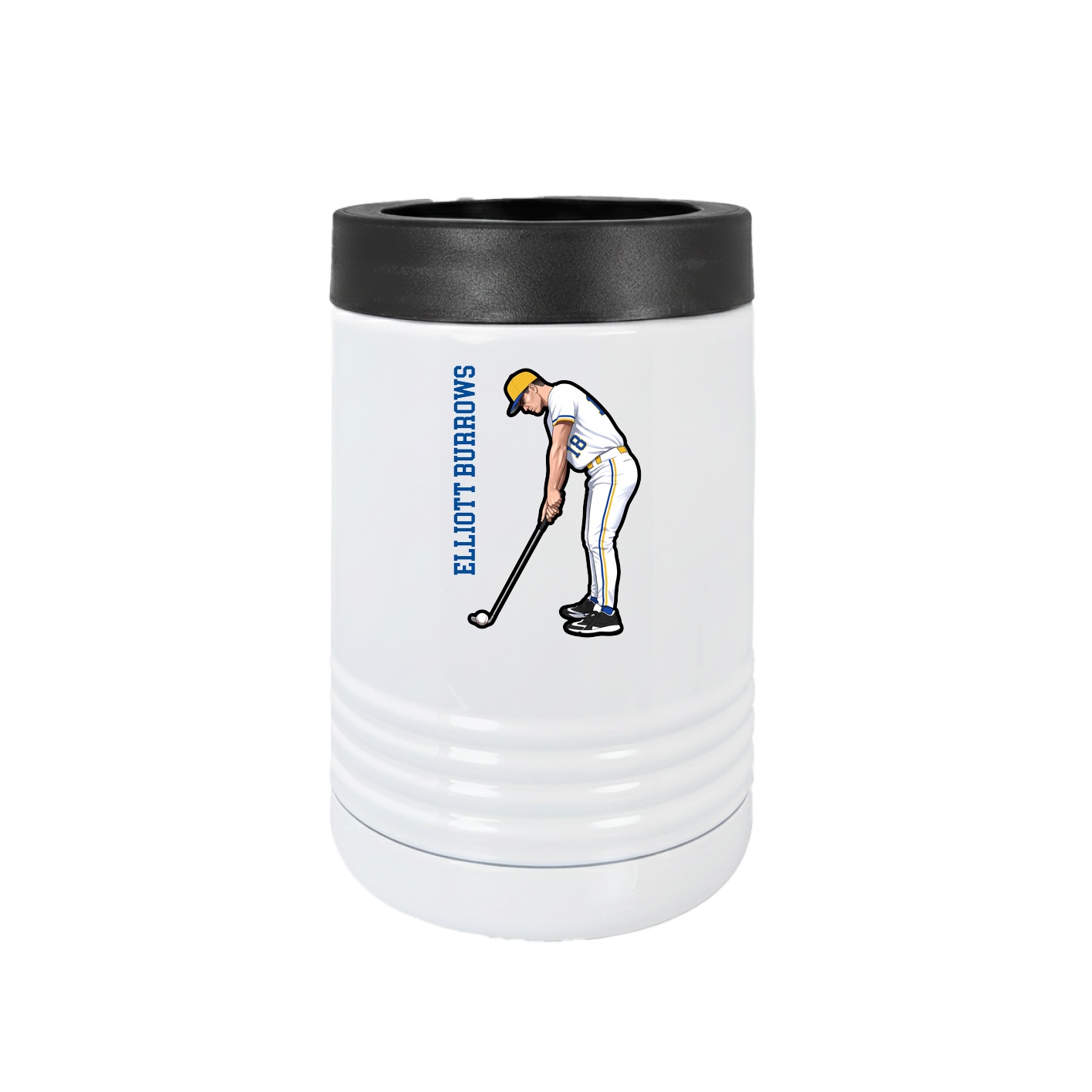 Beverage Holder — Name Vertical in White