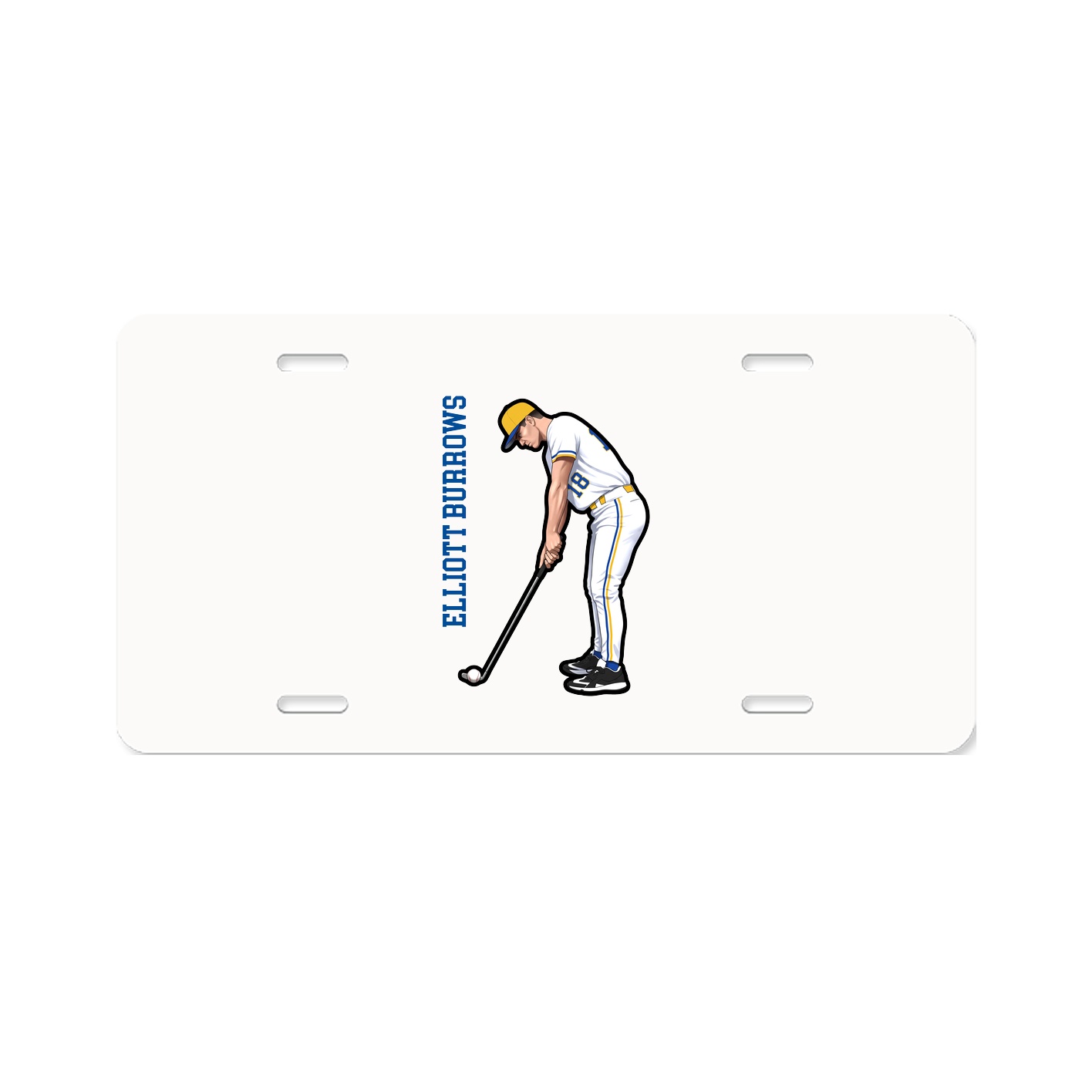 License Plate — Name Vertical in Classic