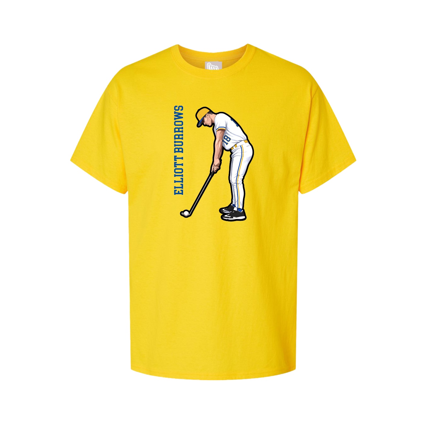 Youth Tee — Name Vertical in Gold